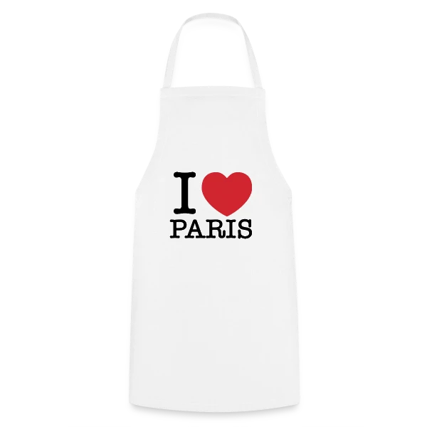 J'aime Paris Cœur Rouge sur Tablier de cuisine