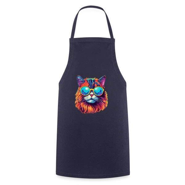 Chat Hippie Psychédélique sur Tablier de cuisine