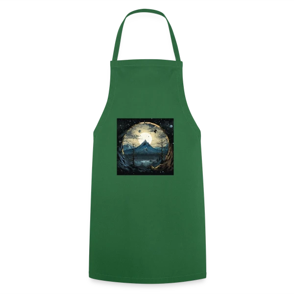 Paysage Montagneux sous la Lune sur Tablier de cuisine