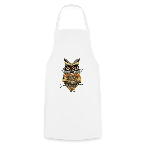 Hibou Majestueux Stylisé sur Tablier de cuisine