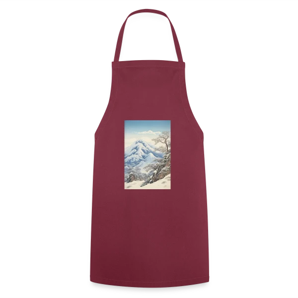 Paysage d'Hiver Asiatique Style Anime Vintage sur Tablier de cuisine