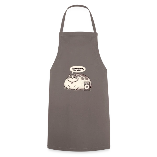 Le Chat Paresseux du Fitness : Demain, c'est sûr ! sur Tablier de cuisine