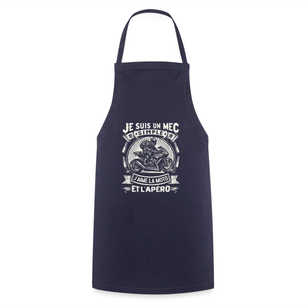 Humour Moto & Apéro - Pour Mec Simple sur Tablier de cuisine