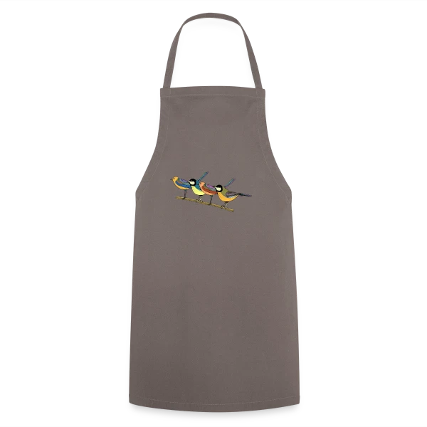 Quatre Oiseaux Colorés sur Tablier de cuisine