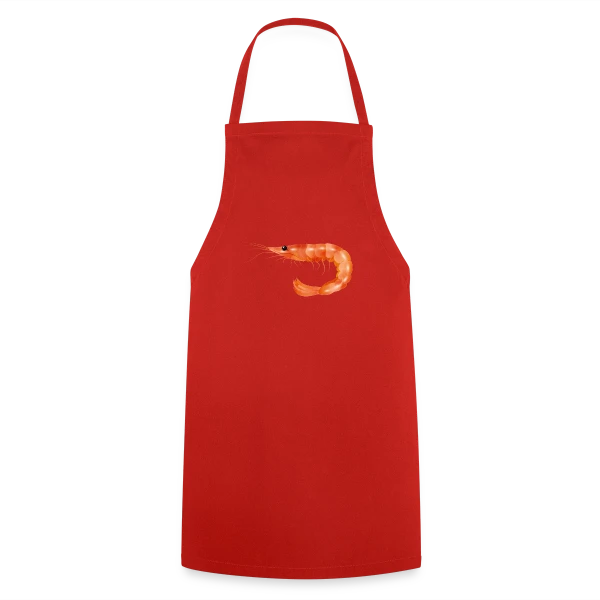 Crevette Rose Scampi Style Croquis sur Tablier de cuisine