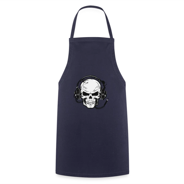 Tête de Mort Casque Audio - Esprit Rock sur Tablier de cuisine