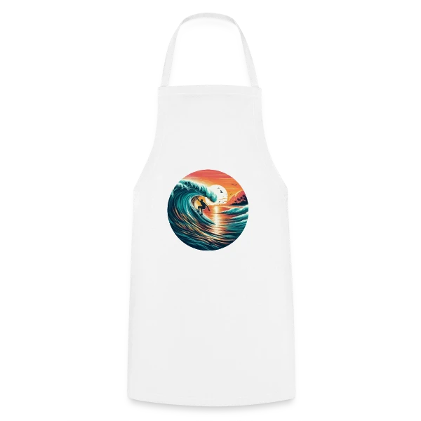 Sunset Surfer | T-Shirt Ambiance Plage & Coucher de Soleil sur Tablier de cuisine