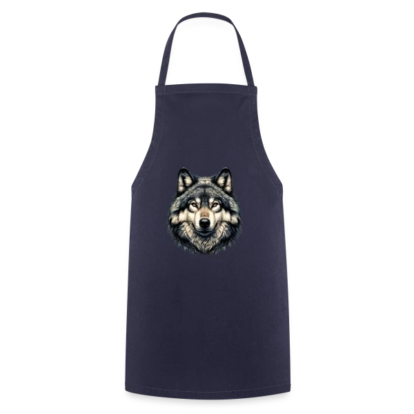Tête de Loup Réaliste sur Tablier de cuisine