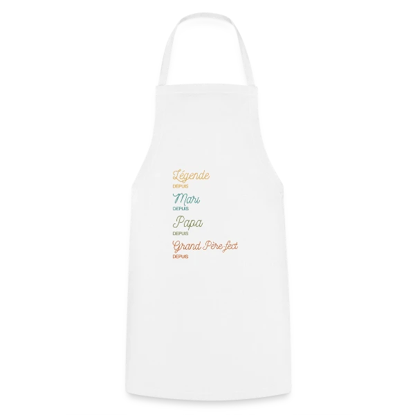 Grand Père-fect : Légende Personnalisée (Papa, Mari) sur Tablier de cuisine
