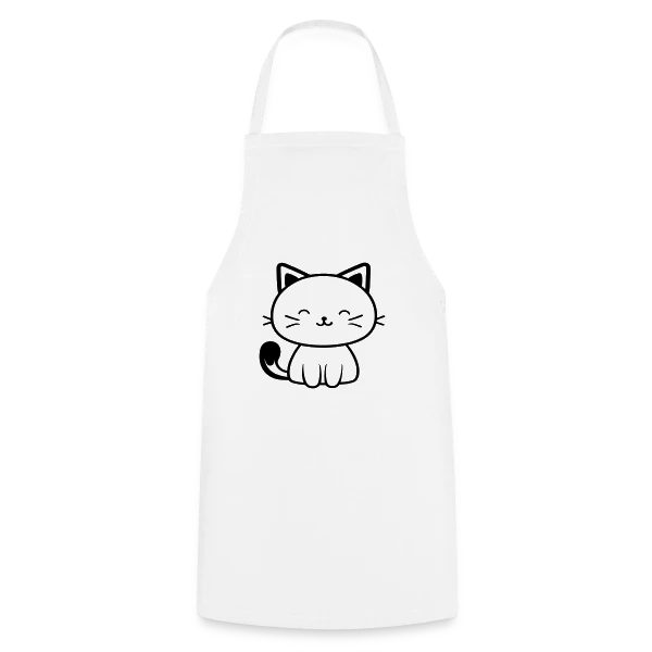 Chaton Kawaii Souriant sur Tablier de cuisine
