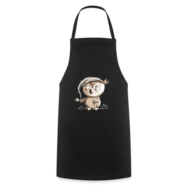 Petite Chouette de Nuit Endormie sur Tablier de cuisine