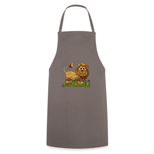 Lion Joyeux Prairie Fleurie sur Tablier de cuisine