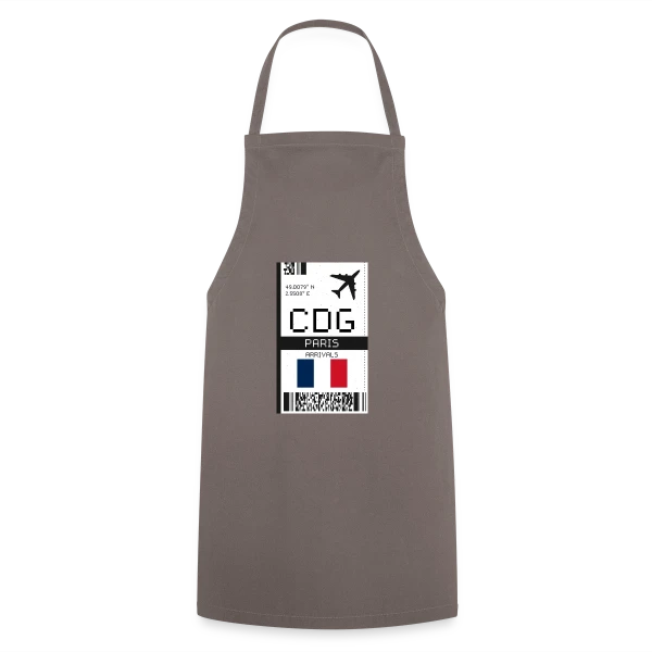 Billet d'Avion Paris CDG sur Tablier de cuisine