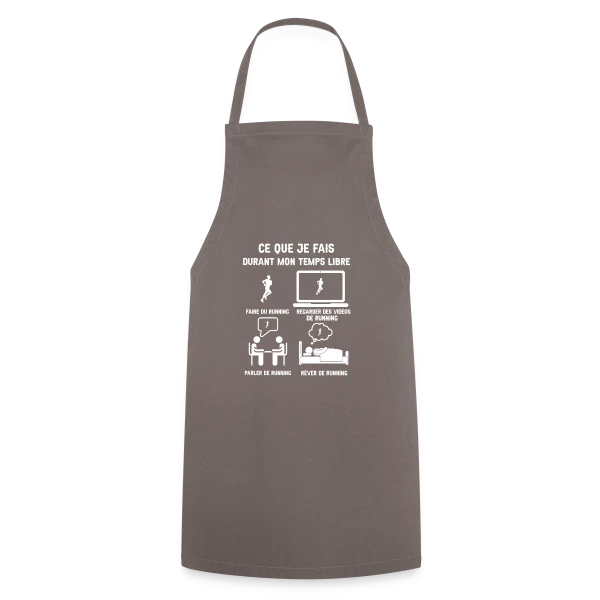 Mon Temps Libre ? Je Fais du Running ! sur Tablier de cuisine