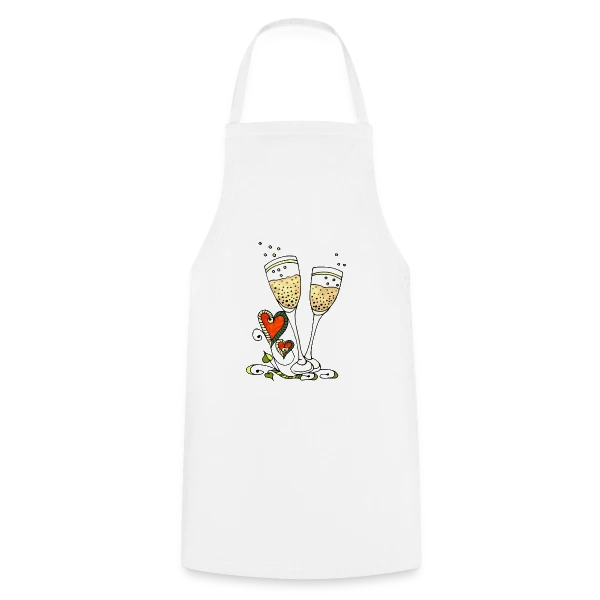 Verres Cœurs & Fêtes sur Tablier de cuisine