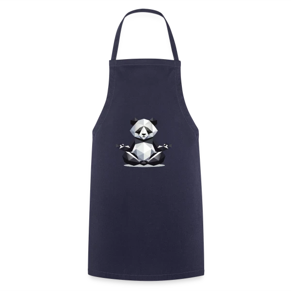 Panda Zen Géométrique : Harmonie Minimaliste sur Tablier de cuisine