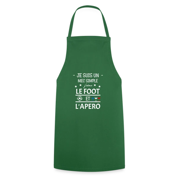 Je Suis Un Mec Simple : Foot et Apéro sur Tablier de cuisine