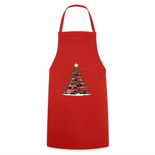 Camion de Pompiers Rigolo - Noël Enchanté sur Tablier de cuisine