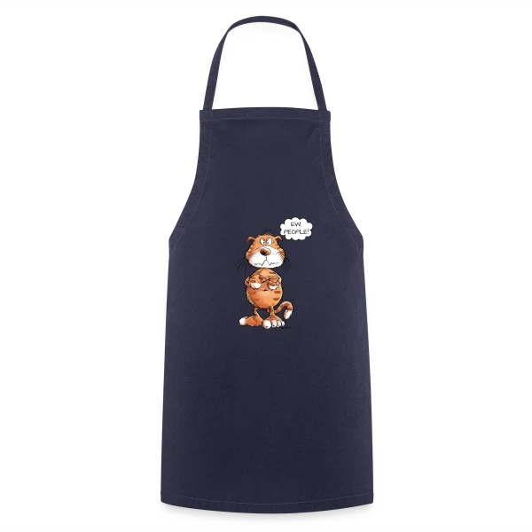 Chat grincheux rouge "Ew People" - Sarcasme félin sur Tablier de cuisine