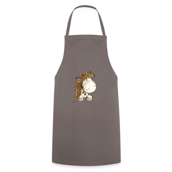 Cheval Adorable avec Couronne de Fleurs - Cartoon sur Tablier de cuisine