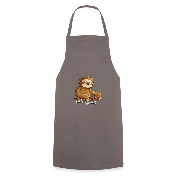 Paresseux Skateboarder Cartoon - Relax et Style sur Tablier de cuisine