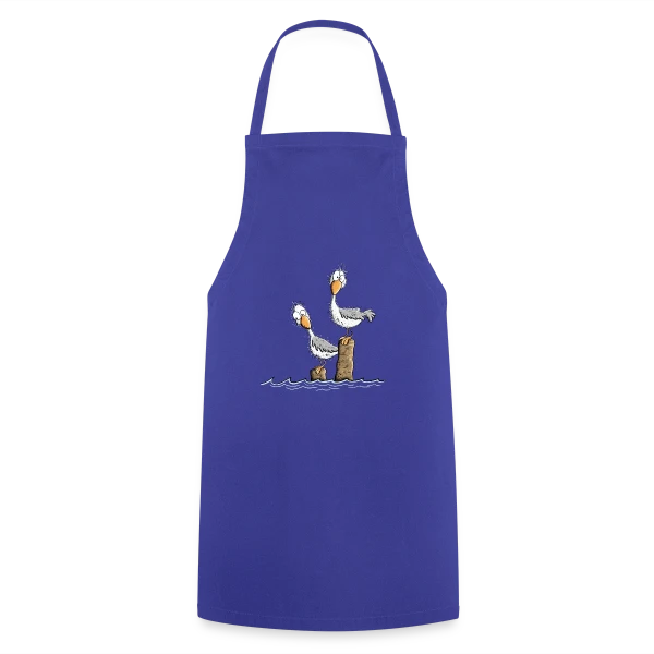 Mouettes drôles et mer du Nord sur Tablier de cuisine
