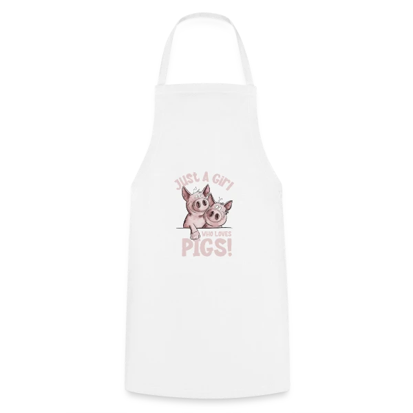 Fille et Cochons Adorables sur Tablier de cuisine