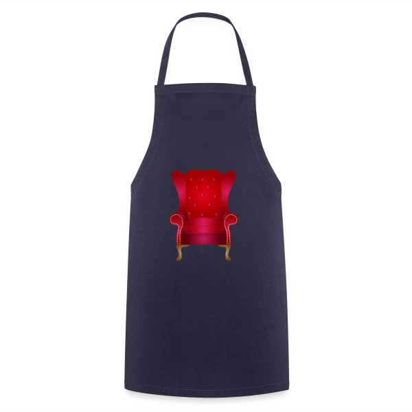 Fauteuil Vintage Rouge: Élégance Chaleureuse sur Tablier de cuisine