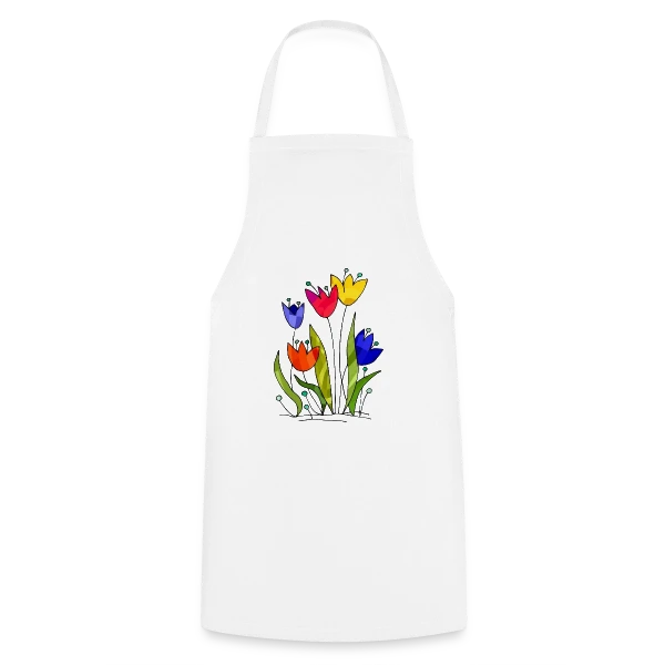 Bouquet de Fleurs sur Tablier de cuisine