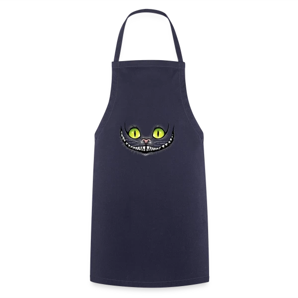 Chat Noir Sourit dans le Noir sur Tablier de cuisine