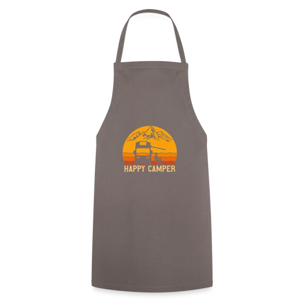 Campeur Heureux Rétro Design sur Tablier de cuisine