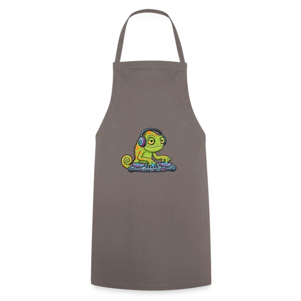 Caméléon DJ Mascotte Cartoon sur Tablier de cuisine