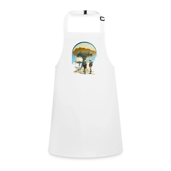 Astro-Champignons 70s Sci-Fi Spatial sur Tablier Enfant