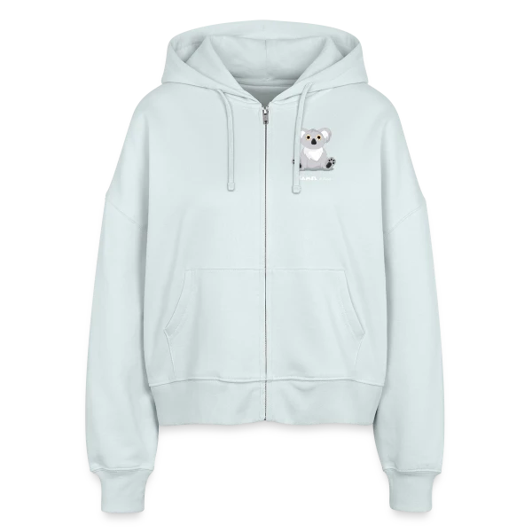 Kamel le Koala : Tendresse Exotique sur Veste à capuche bio Ida Stanley/Stella Femme