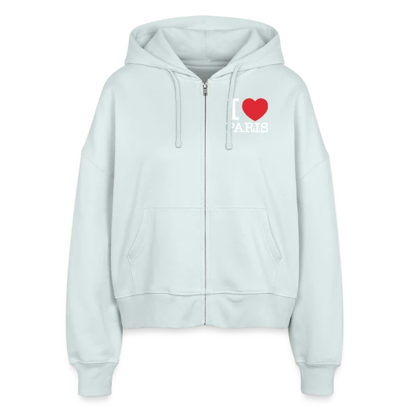 Cœur J'aime Paris sur Veste à capuche bio Ida Stanley/Stella Femme