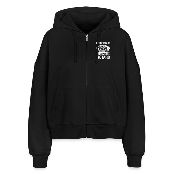 Motard Chauve : Pas Besoin de Cheveux pour Être Super ! sur Veste à capuche bio Ida Stanley/Stella Femme