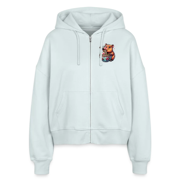 Capybara Mignon Ramen sur Veste à capuche bio Ida Stanley/Stella Femme