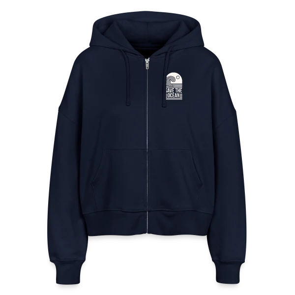 Vague Océanique Activisme sur Veste à capuche bio Ida Stanley/Stella Femme