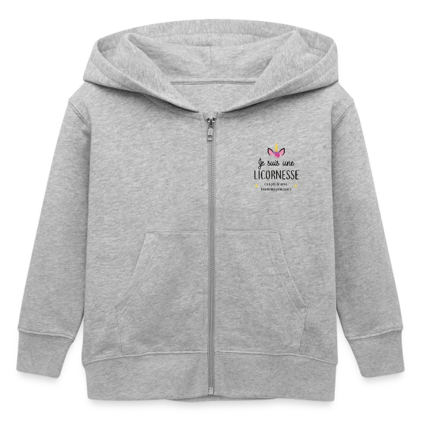 Licornesse : Moitié Licorne, Moitié Princesse sur Veste à capuche enfant bio Stanley/Stella
